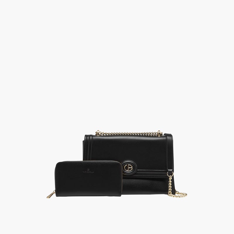 CHRISBELLA Black Crossbody Bag with Wallet for Women - Image 1